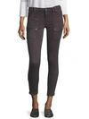 JOIE PARK MID-RISE ZIPPERED SKINNY PANTS,400086702879