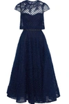 MARCHESA NOTTE MARCHESA NOTTE WOMAN LAYERED EMBELLISHED TULLE MAXI DRESS NAVY,3074457345619529906