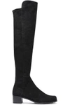 Stuart Weitzman Eloise 30 Suede Boots In Black
