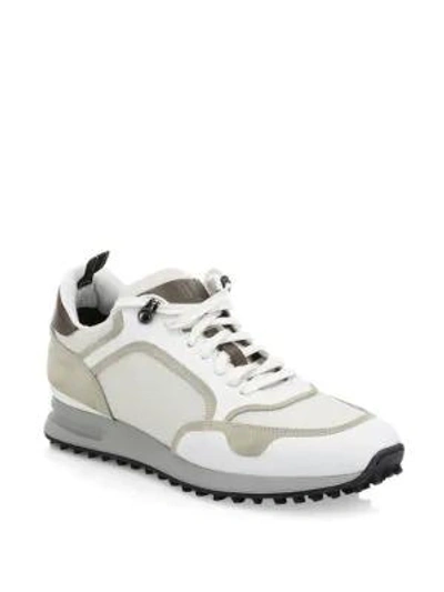 Dunhill Radial Runner Leather And Suede In White