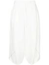 TAYLOR TAYLOR WIDE-LEG CROPPED TROUSERS - WHITE