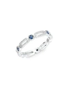 KC DESIGNS 14K White Gold, Sapphire & Diamond Link Ring,0400099239767