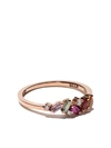 SUZANNE KALAN 18KT ROSE GOLD, DIAMOND AND SAPPHIRE MINI RAINBOW FIREWORKS RING