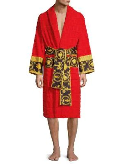 VERSACE MEN'S LOGO BAROQUE BATHROBE,400099615990