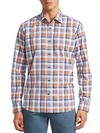 SAKS FIFTH AVENUE MEN'S COLLECTION COTTON & LINEN PLAID SHIRT,0400099009756