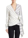 JONATHAN SIMKHAI Multi-Stripe Wrap Top