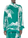 TIBI Leilani Tropical-Print Silk Sweatshirt