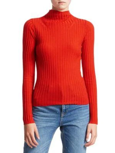 A.l.c Lamont Merino Long-sleeve Knit Sweater In Tangerine