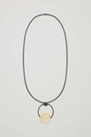 COS LONG BEADED LEATHER NECKLACE,0694884001