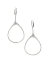 ETHO MARIA WOMEN'S DIAMOND 18K WHITE GOLD OVAL DROP EARRINGS,400099776993