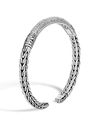 JOHN HARDY CLASSIC CHAIN FLEX CUFF W/ DIAMONDS,PROD213420075