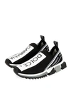 Dolce & Gabbana Sorrento Logo-print Mesh Sneakers In Nero/biano
