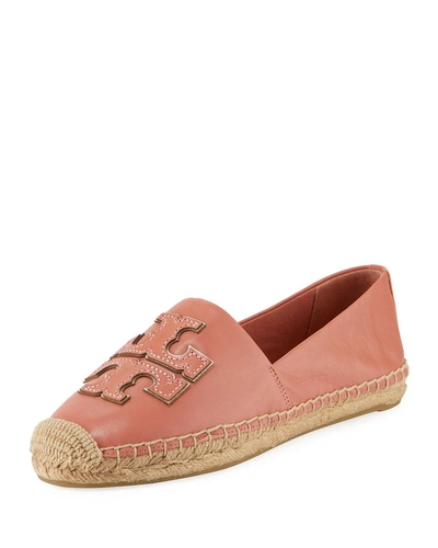 Tory Burch Ines Flat Leather Logo Espadrilles In Pink