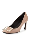 Roger Vivier Belle Vivier Trompette Patent-leather Pumps In Nude