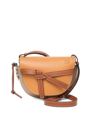 Loewe Gate Small Colorblock Shoulder Bag In Brown