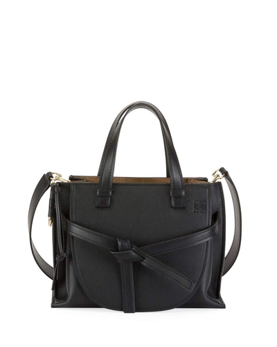Loewe Gate Small Leather Top-handle Tote Bag In Black