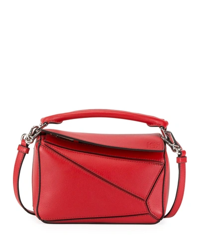 Loewe Puzzle Mini Classic Satchel Bag In Red