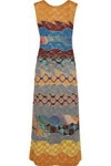 MISSONI PANELED METALLIC CROCHET-KNIT MAXI DRESS,3074457345619550890