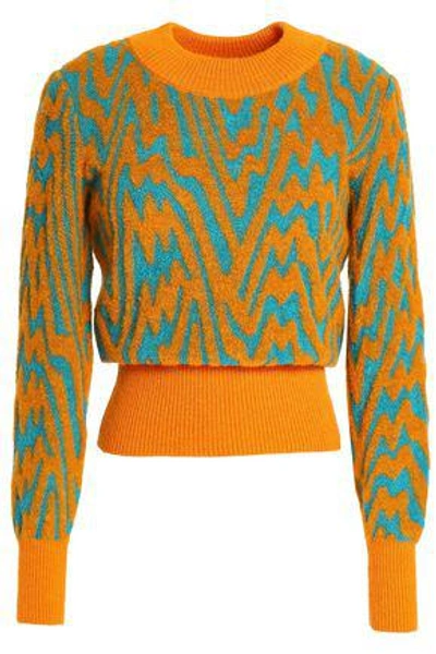 Missoni Wool Blend Jacquard Sweater In Orange