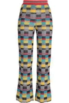 MISSONI MISSONI WOMAN METALLIC JACQUARD-KNIT BOOTCUT PANTS MULTICOLOR,3074457345619538194