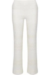 MISSONI MISSONI WOMAN CROCHET-KNIT STRAIGHT-LEG PANTS OFF-WHITE,3074457345619552357