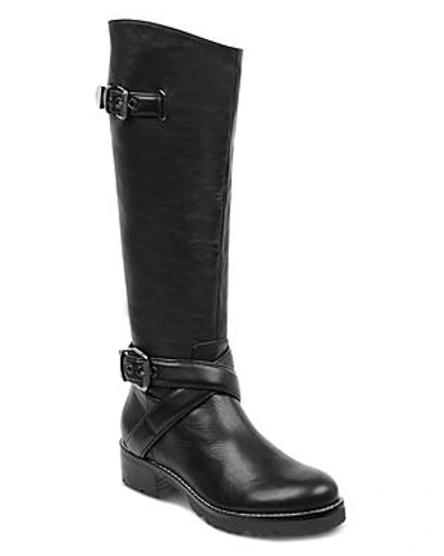 Marc Fisher Ltd Marc Fisher Women's Round Toe Tall Motorcycle Boots In Black