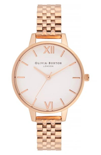 Olivia Burton Women's Rose Gold-tone Stainless Steel Bracelet Watch 34mm