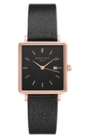 ROSEFIELD THE BOXY LEATHER STRAP WATCH, 26MM X 28MM,QBBR-Q10