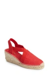 Toni Pons Ter Linen Espadrille Wedge In Red In Red