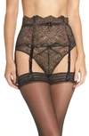 DITA VON TEESE METALLIC LACE GARTER BELT,D46015