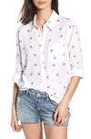 Rails Charli Palm Tree Printed Shirt In Black Palms