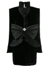 ALESSANDRA RICH BOW DETAIL RUFFLE DRESS