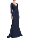 THEIA Draped Mermaid Gown,0400099252394