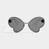 CHRISTOPHER KANE Sunglasses with Mirror Lenses in Ruthenium Metal