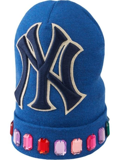 Gucci Wool Hat With Ny Yankees&trade; Patch In Blue