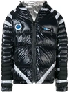 Undercover Hooded Nylon Down Jacket W/ Led Light In Black