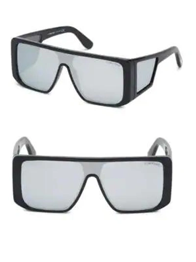 Tom Ford 130mm Atticus Shield Sunglasses In Black