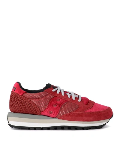 Saucony Women's Shoes Suede Trainers Sneakers Jazz O Triple In Red / Black