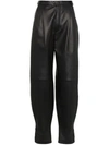 GIVENCHY HIGH WAISTED FRONT POCKET LEATHER TROUSERS