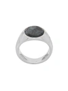 TOM WOOD SMALL FLUSH LARVIKITE CIRCLE RING