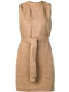 Rick Owens Belted Dress - Neutrals In Neutrals