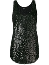 BALMAIN BALMAIN LONGLINE SEQUINNED TANK TOP - 黑色