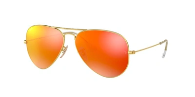 Ray Ban Ray-ban Original Aviator Mirrored Sunglasses, Rb3025 62 In Orange Flash