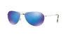 Maui Jim Sea House 60mm Polarized Titanium Aviator Sunglasses - Silver/ Blue Hawaii In Blue