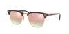 Ray Ban Clubmaster Flash Lenses Gradient Sunglasses Tortoise Frame Copper Lenses 49-21 In Copper Gradient Flash