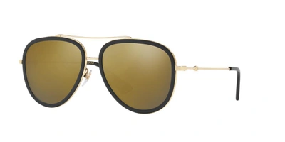 Gucci Gold Aviator Ladies Sunglasses Gg0062s 001 57 In Black / Gold
