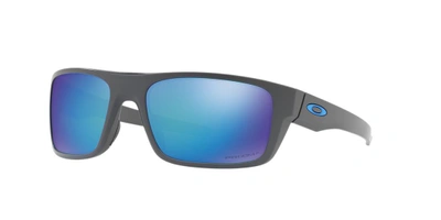 Oakley Oo9367-0660 Drop Point Prizm Polarized Wrap Sunglasses In Blue