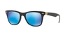 RAY BAN RAY-BAN UNISEX  RB4195 -  FRAME COLOR: BLACK, LENS COLOR: BLUE MIRROR, SIZE 52-20/150,8053672793628
