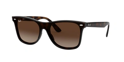 Ray Ban Blaze 141mm Wayfarer Shield Sunglasses - Light Havana Gradient In Tortoise