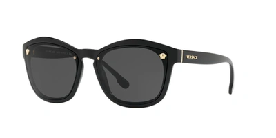 Versace Square Monochromatic Medusa-detail Sunglasses, Crystal In Grey Classic